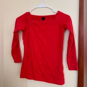 J. Crew Bright Red Crew Neck Top